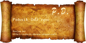 Peknik Dénes névjegykártya