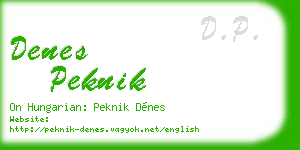 denes peknik business card